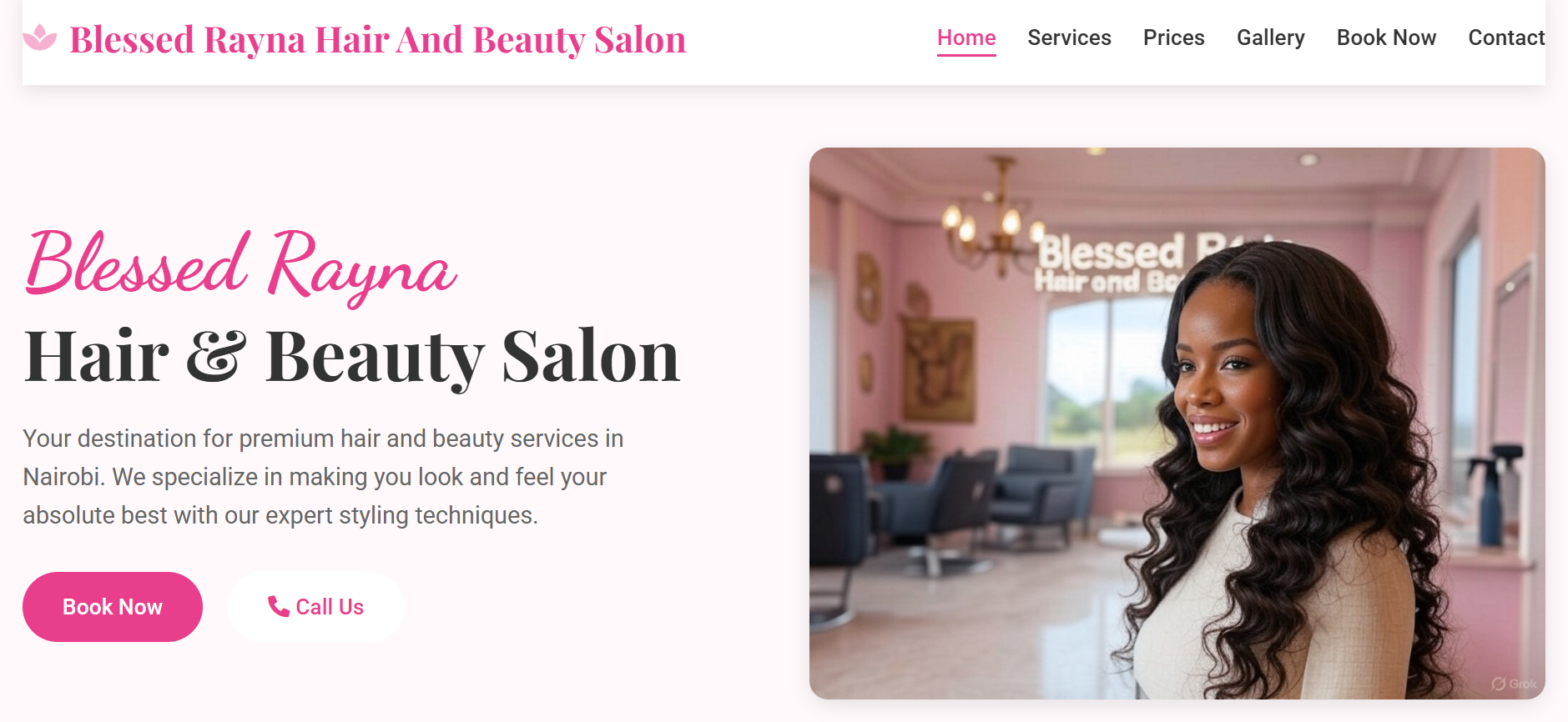 hair and beauty salon website